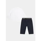 Karl Lagerfeld Kids Komplet srajce in hlač iz blaga Z30135 M Pisana Regular Fit