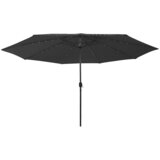  Vrtni suncobran s LED svjetlima 400 cm crni | shoptok.hr