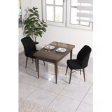 Hanah home trpezarijski set Arp, sto i 2 stolice, ploča u dekoru drveta Baroque, crna tkanina Babyface | Eponuda.com