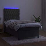  Box spring s madracem LED tamnosivi 90x200 cm baršun | shoptok.hr
