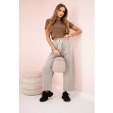 Kesi Włoski Butter trousers tied at the waist dark beige | Shoptok.si