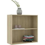 vidaXL Knjižna omara 2-nadstropna sonoma hrast 80x30x76,5 cm inž. les | Shoptok.si