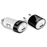 Polnilec 100-240V in 12-24V z USB in mini USB