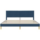  Krevetna konstrukcija s uzglavljem Plava 180 x 200 cm Tkanina | shoptok.hr