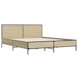  Okvir za krevet boja hrasta 135x190cm konstruirano drvo i metal | shoptok.hr