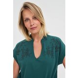 Marisse Navy Blue Cotton Blouse Cene