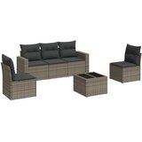  6-dijelni set vrtnih sofa od poliratana s jastucima sivi | shoptok.hr
