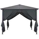  Sjenica sa zastorom aluminijska 3 x 3 m crna | shoptok.hr