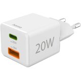 Hama Mini 20W PD/QC stenski polnilnik (1X USB-C, 1X USB-A) bel, (5000277606) | Shoptok.si