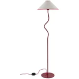 Rdeča/bela tekstilna zatemnitvena stoječa svetilka (višina 148 cm) Juliet –