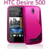  Gumijasti / gel etui S-Line za HTC Desire 500 - roza Cene
