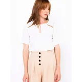 Camaieu White blouse with cutouts - Women