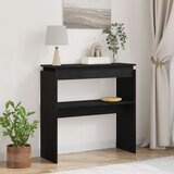 vidaXL Konzolna Miza Črni hrast Les 80 x 30 x 80 cm Dekorativni vložki | Shoptok.si