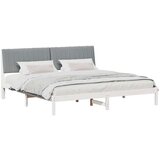  Konstrukcija postelje Bela 200 x 200 cm Masivno borovo les, (5000084697) | Shoptok.si