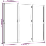 Sobna pregrada s 3 panela smeđesiva 210x180 cm | shoptok.hr