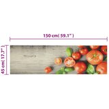 Kuhinjski tepih perivi s uzorkom rajčica 45 x 150 cm baršunasti | shoptok.hr