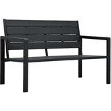  Vrtna klop 120 cm HDPE črna videz lesa | Shoptok.si