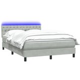  s oprugama i madracem LED svjetlosivi 160x210 cm baršunasti | shoptok.hr