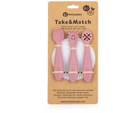 Petite&Mars Silikonske žlice za trening od 3 kom 6 m+ Take&Match, Dusty Rose | shoptok.hr