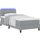 Tvrdi krevet s madracem i LED svjetlom svijetlosiva 100x200 cm tkanina | shoptok.hr