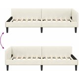  Kutni okvir kreveta s uzglavljem Krema 100 cm x 200 cm Baršun | shoptok.hr