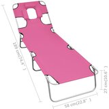  Sklopiva ležaljka s jastucima za glavu čelična magenta roza | Eponuda.com