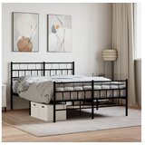 vidaXL Metalni okvir kreveta uzglavlje i podnožje crni 150x200 cm | shoptok.hr