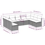  9-dijelni set vrtnih sofa s jastucima bež od poliratana | shoptok.hr