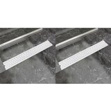 vidaXL Linearni odvod za tuš 2 kom s kružićima 730 x 140 mm od čelika | shoptok.hr