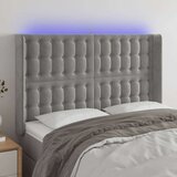  LED posteljno vzglavje svetlo sivo 147x16x118/128 cm žamet, (20792595) Cene