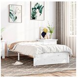  Posteljni okvir bel iz trdnega lesa 90x190 cm 3FT | Shoptok.si