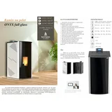 kamin na pelet onyx full glass 30 (4kW + 26kW) crna