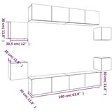  8-dijelni set TV ormarića boja hrasta sonome konstruirano drvo | shoptok.hr