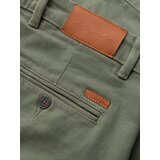 Ombre Men's classic denim shorts with rolled up leg - light olive | ePonuda.com