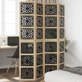  The Living Store Paravan 4-delni rjav in črn trden les pavlovnije - Pregrada Za Prostor, (21495287) | Shoptok.si