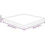 vidaXL Četvrtasta stolna ploča 50x50x2 5 cm netretirana hrastovina | shoptok.hr