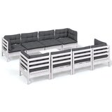Maison Chic Seti vrtnega pohištva - Vrtna garnitura - Vrtni pohištvo set 9-delna z blazinami trdna borovina, (21797241) | Shoptok.si