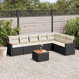  8-dijelni set vrtnih sofa od poliratana s jastucima crni | shoptok.hr