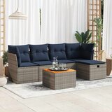  6-dijelni set vrtnih sofa od poliratana s jastucima sivi | shoptok.hr