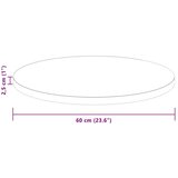 vidaXL Nepremična površina Svetlo rjava Ø 60 x 2.5 cm Trda hrastovina | Shoptok.si