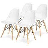 Set plastičnih trpezarijskih stolica 4 kom Aurora bela Lemon 25-KS005SET