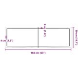  Polica tamnosmeđa 160x50x(2-6) cm od obrađene hrastovine | shoptok.hr