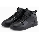 Ombre Men's high boots sneakers with shiny elements - black | shoptok.hr