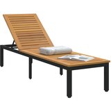 vidaXL Ležaljka na suncu crna 200x55x35 cm masivno bagremovo drvo | shoptok.hr