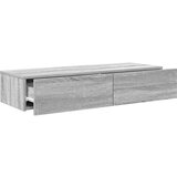 vidaXL Stenska polica s predali siva sonoma 100x36x19 cm inž. les | Shoptok.si