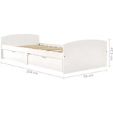  Okvir kreveta s 2 ladice bijeli od masivne borovine 90 x 200 cm | Eponuda.com