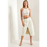Bianco Lucci Women's Laser Cut Slit Denim Skirt Cene