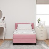  Box Spring postelja z vzmetnico Roza 80x200 cm Žamet, (22051382) | Shoptok.si