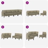  Set namještaja za dnevni boravak 4 pcs Kaki Tkanina | shoptok.hr