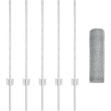 vidaXL Ograjne stebričke 5 kos U-kanal 80 cm pocinkano jeklo, Šesterokotna ograja 0.8x10 m pocinkano jeklo | Shoptok.si